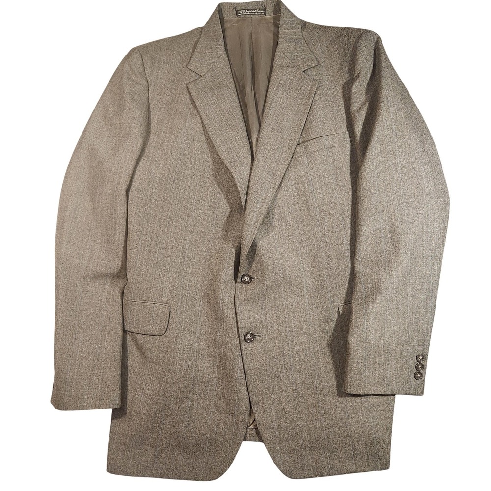 Fulton Park Blazer Mens 48 X Gray Pinstripe Two Button Notch Lapel Made USA